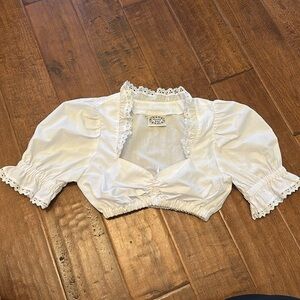 Country Lady Traditionell German Trachten Dirndl Blousons/Shirt - Size EU32 / 4